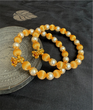 The Tarangini Silver Pearl Bracelet-Single (Size /2.2/2.4/2.6/2.8)