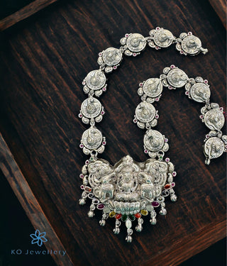 The Lakshmi Navilu Silver Navratna Necklace