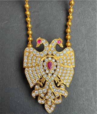 The Aishvi Silver Gandberunda Necklace