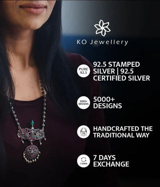 The Kamna Silver Lakshmi Mangalsutra Necklace