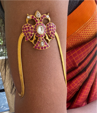 The Anvika Heritage Silver Gandaberunda Vanki / Bajuband