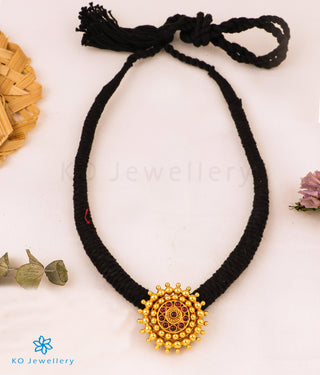 The Chakratiya Silver Thread Necklace (Black)