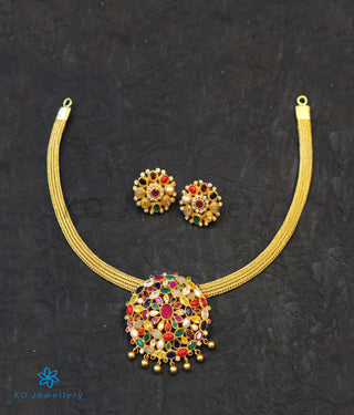 The Akriti Silver Navaratna Pendant