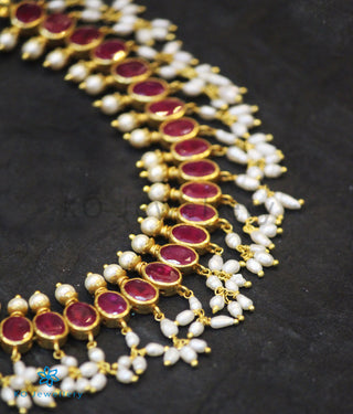 The Vishruth Silver Necklace (Red)