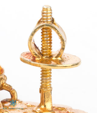 Gold dipped temple earring with screw fastening