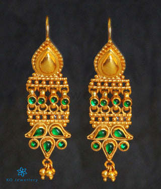 The Abir Silver Earrings(Green)