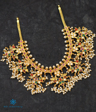 The Parijata Silver Navaratna Guttapusalu Necklace