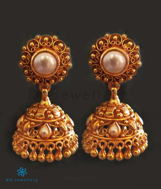 The Aditri Silver Pearl Jhumka
