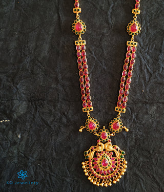 The Kumaravahin Silver Peacock Necklace