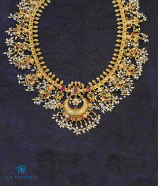 The Puspavat Silver Navaratna Guttapusalu Necklace