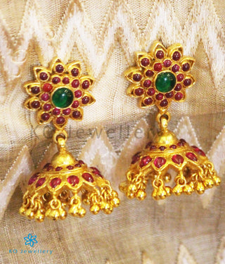 The Saumanasa Silver Kempu Jhumka