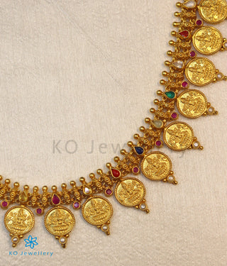 The Vagmi Silver Navratna Lakshmi Kasumala Coin Necklace/Waistbelt