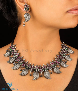 The Avighna Antique Ganesha Silver Necklace Set