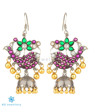 The Kantakin Silver Fish Jhumka (Two-tone)