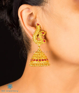 The Mayura Silver Peacock Jhumka