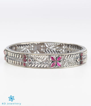 The Mithila Silver Kempu Bangle (Oxidised/Size/2.2/2.4/2.6/2.8)