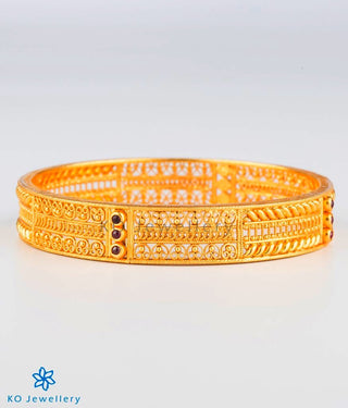 The Aditi Silver Filigree Bangle (Red/Size/2.2/2.4/2.6/2.8)