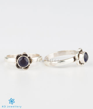 Pauspa Silver Toe-rings (Blue)