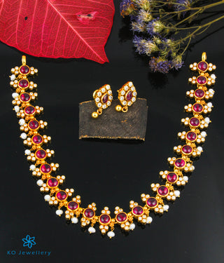 The Navita Silver Kempu Necklace