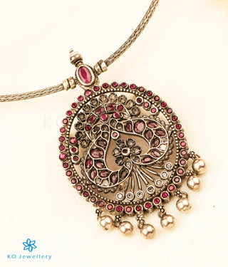 The Niranjana Silver Peacock Necklace