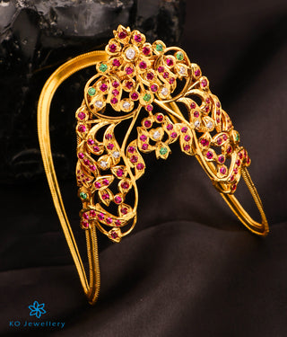 The Vedya Silver Floral Bridal Armlet or Vanki