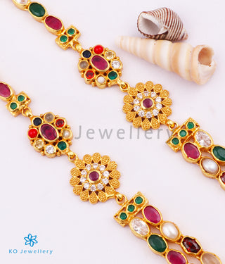 The Emaya Silver Navaratna Necklace(2 Layers)