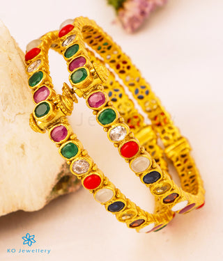 The Kripa Silver Navratna Bracelet (Size/2.8)