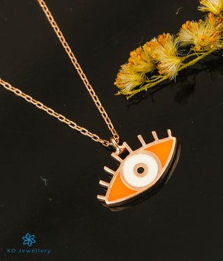 The Orange Eyeing-You Silver Rose-gold Necklace