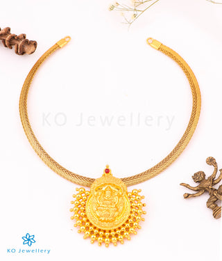 The Anvita Silver Lakshmi Pendant Set