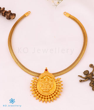 The Anvita Silver Lakshmi Pendant Set