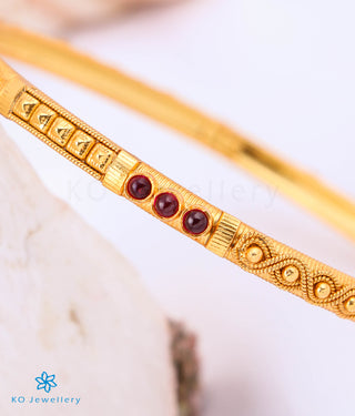 The Ruhi Silver Kempu Bangle (Red Size/2.2/2.4/2.6/2.8)