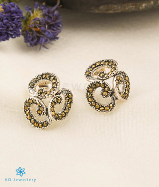 The Bar Silver Marcasite Earrings