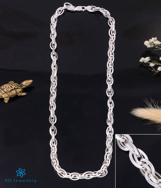 Pure silver neck chain in Rhodium finish