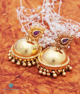 The Bhumija Silver Kempu Jhumka