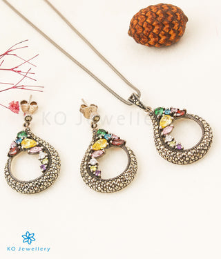 The Dew Silver Marcasite Pendant Set