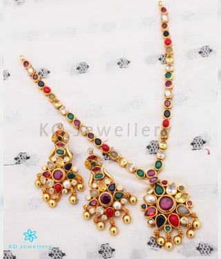 The Abhijita Silver Navratna Necklace