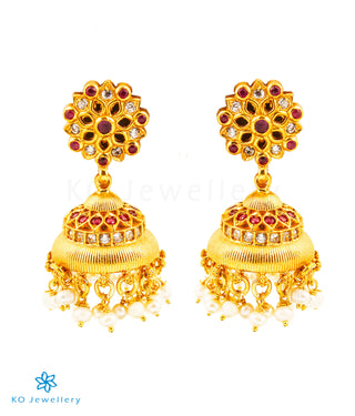 The Bhavya Silver Pearl Jhumkas