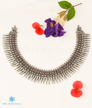 The Devi Silver Kempu Necklace (Oxidised)