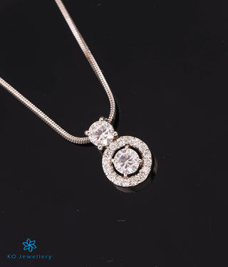 The Duo Solitaire Silver Pendant