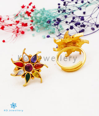 The Sahitya Silver Navratna Toe-Rings