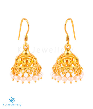 The Parinita Silver Pearl Jhumkas