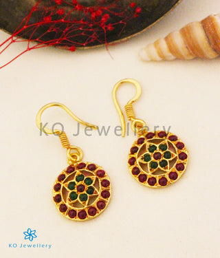 The Samanvaya Silver Earrings (Red/Green)