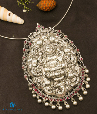 The Bhavini Silver Lakshmi Thread Pendant