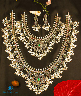 The Pragathi Silver Guttapusalu Necklace Set Of 2