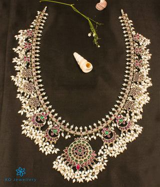 The Pranaya Silver  Guttapusalu Necklace (Long)