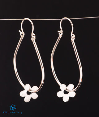 The Flower Flourish Silver Hoops