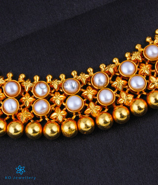 The Adhanika Antique Silver Pearl Necklace