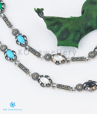 The Diana Silver Marcasite Anklets