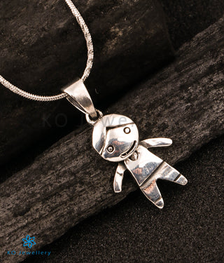 The Cute Boy Silver Pendant