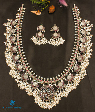 The Saira Silver Guttapusalu Necklace (Long)